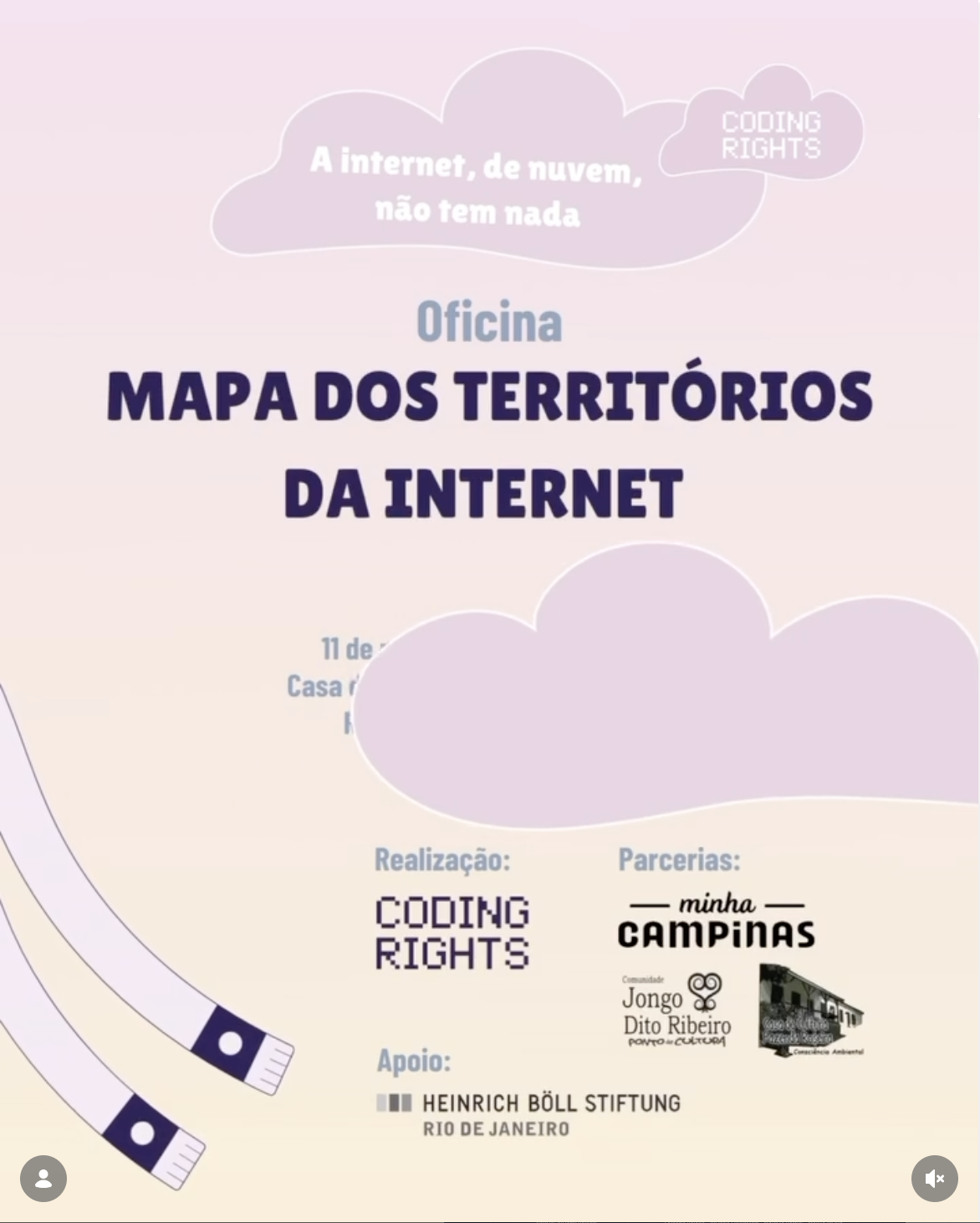 Launch of the workshop on Map of Internet Territories by Coding Rights, Minha Campinas, and Casa Fazenda Roseira. Screenshot from Coding Rights’ instagram profile. Retrieved from: https://www.instagram.com/p/CzEvaJ3v0Jf/